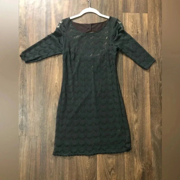 Free People FP Green Scalloped Lace back cutout mini Dress Women's Size Small - Picture 2 of 13
